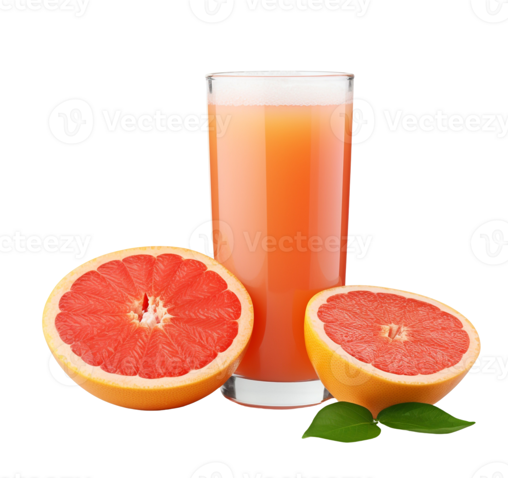 Fresh Grapefruit Juice and Fruit Closeup png