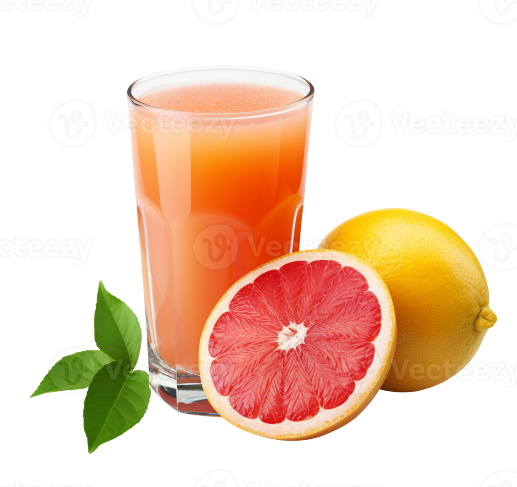 Vibrant Grapefruit and Juice in Glass png