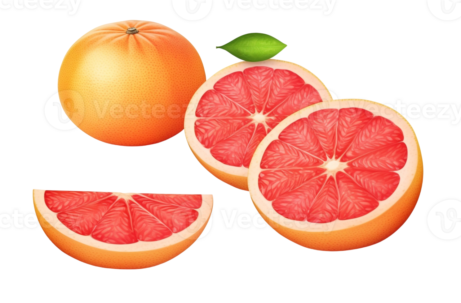 Closeup of Isolated Grapefruit Fruit png