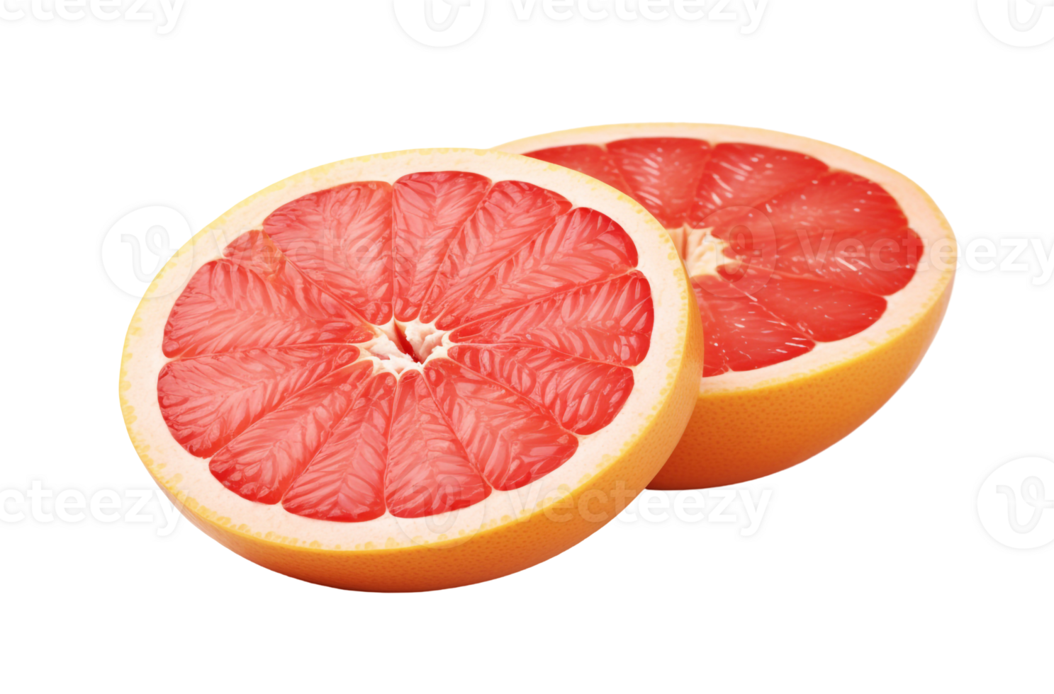 Healthy Sliced Grapefruit with Textured Skin png
