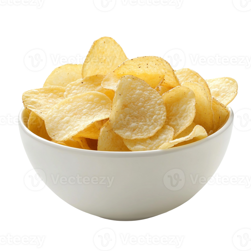 A Bowl Overflowing with Potato Chips png