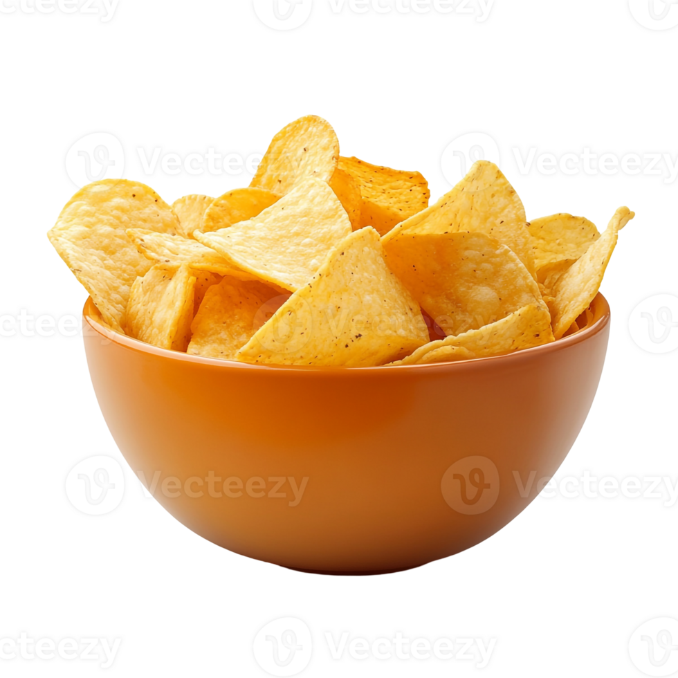 Overflowing Bowl of Crunchy Chips png