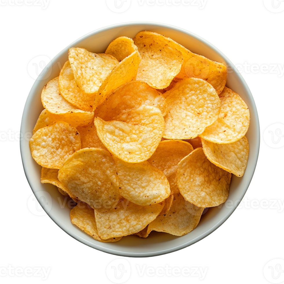 Large Serving Bowl of Potato Chips png