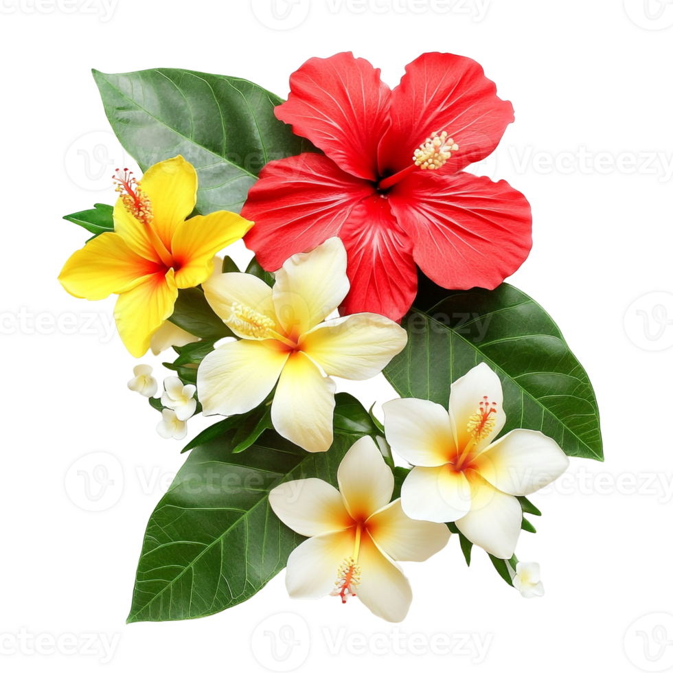 Fresh Hawaiian Flower Arrangement Featuring Hibiscus png