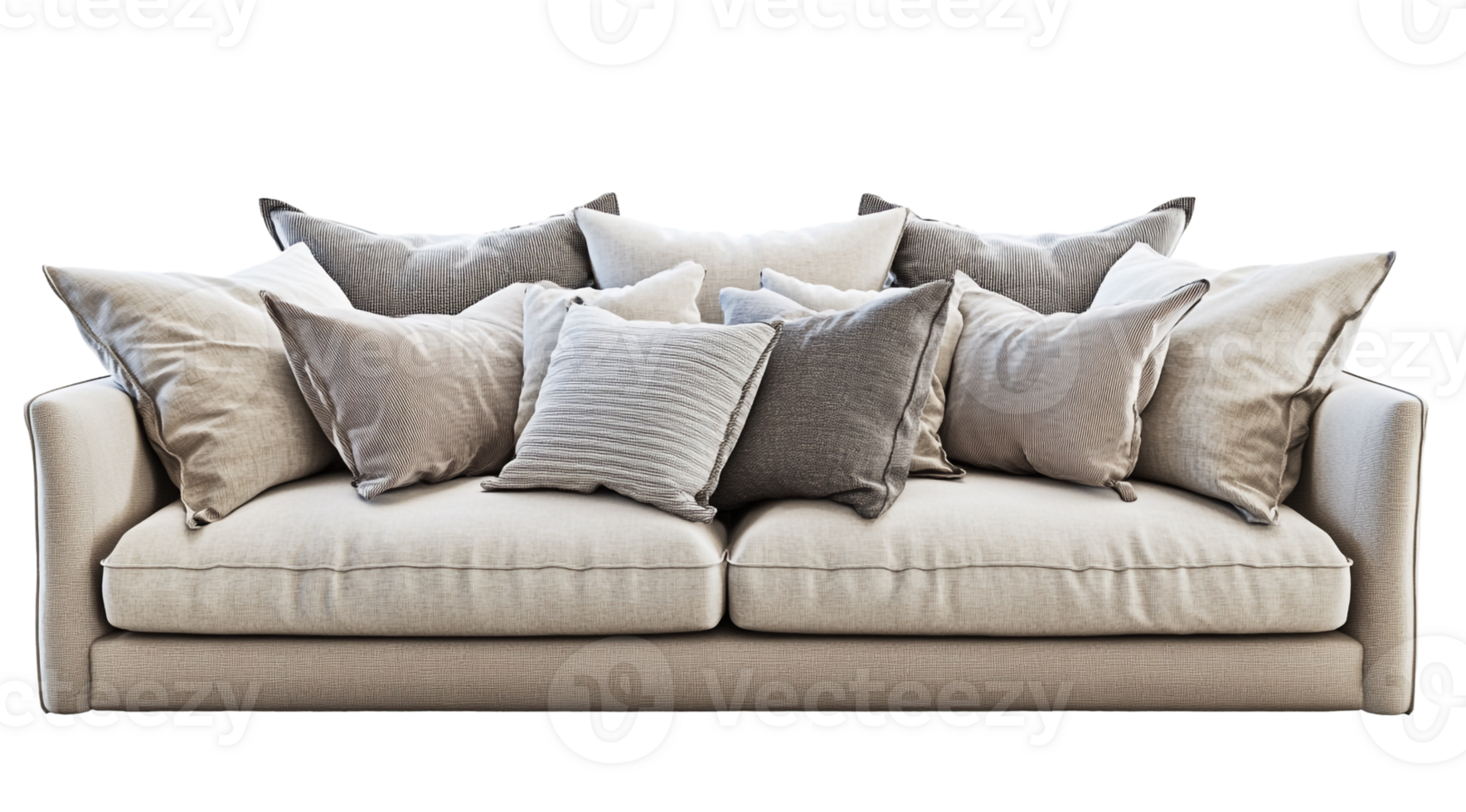 Modern Sofa with Decorative Pillows png