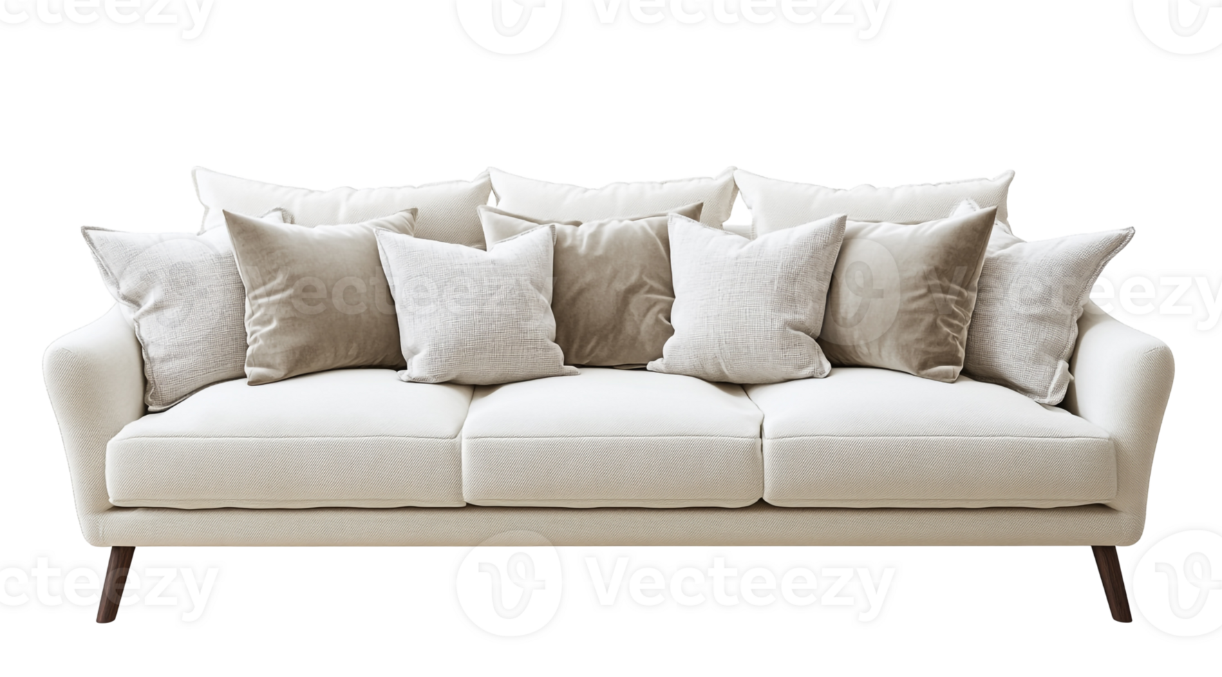 Sofa with Decorative Pillows Piled Up for Style png
