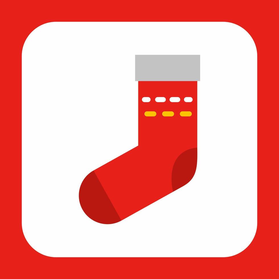 A red sock with a red ribbon on it vector