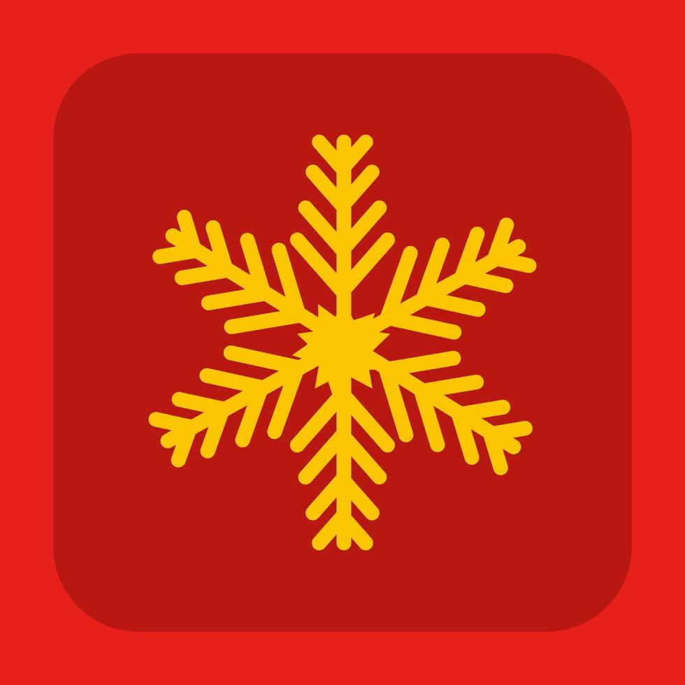 A snowflake icon on a red background vector