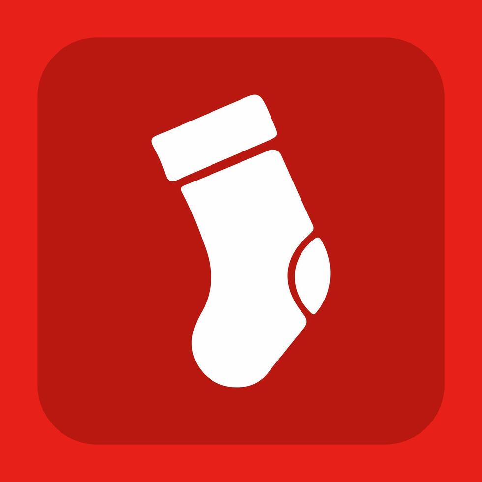 A red square with a sock icon on it vector