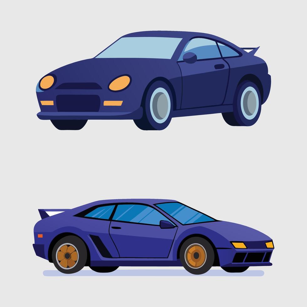 violet Color car illustration , car flat icon design, car shape illustration vector