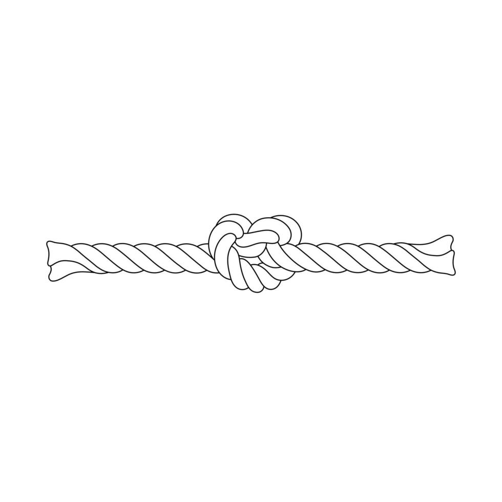 Hand drawn kids drawing rope knot cartoon isolated vector