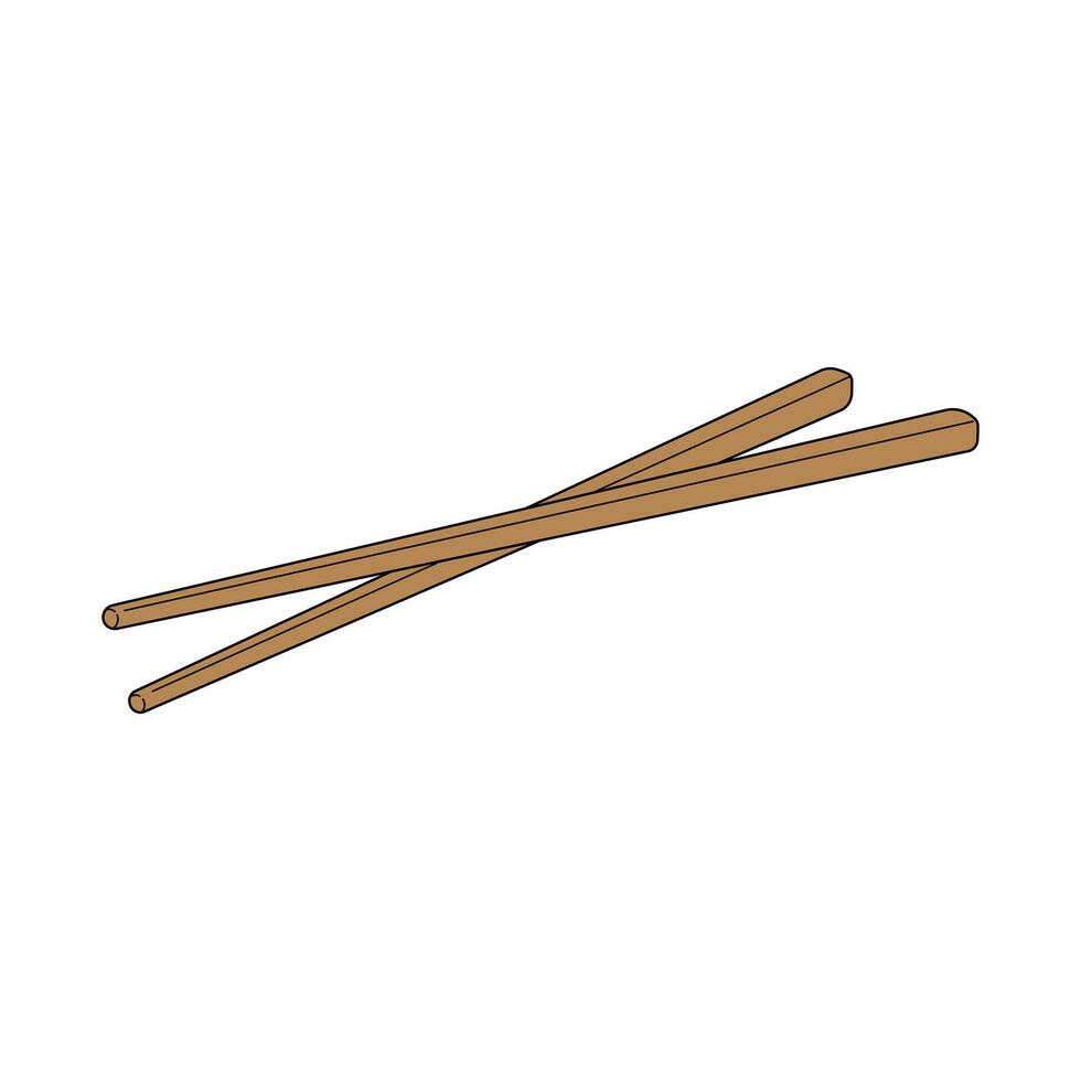 kids drawing illustration chopsticks cartoon isolated vector