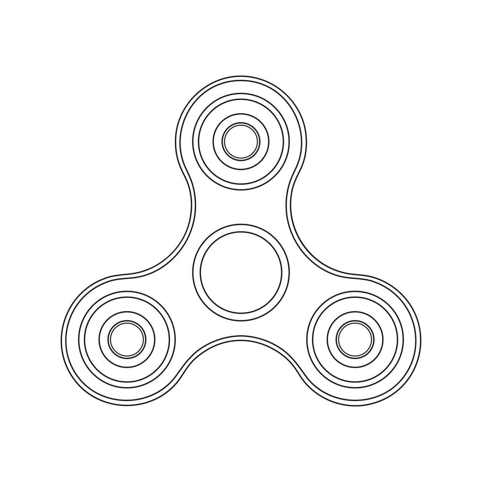 Hand drawn kids drawing spinner toy cartoon isolated vector