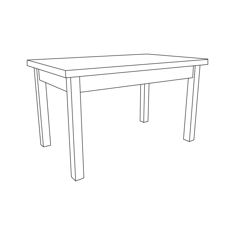 Hand drawn kids drawing illustration wooden table cartoon isolated vector