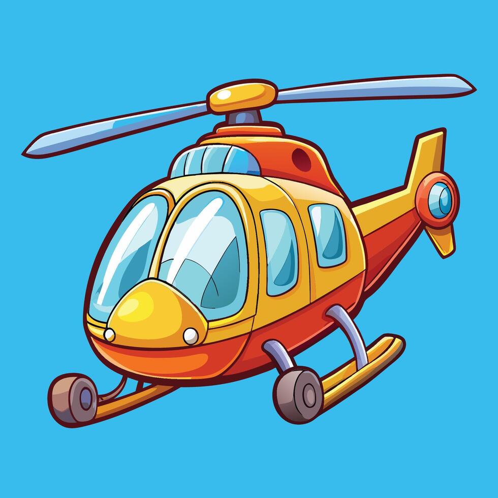 Realistic Illustration of a Helicopter in Flight with Vivid Details vector