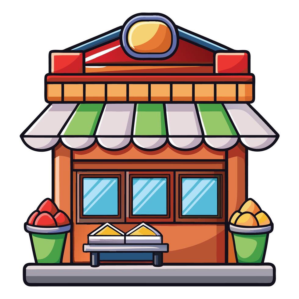 Cartoon Icon Illustration of a Sushi Bar Restaurant vector
