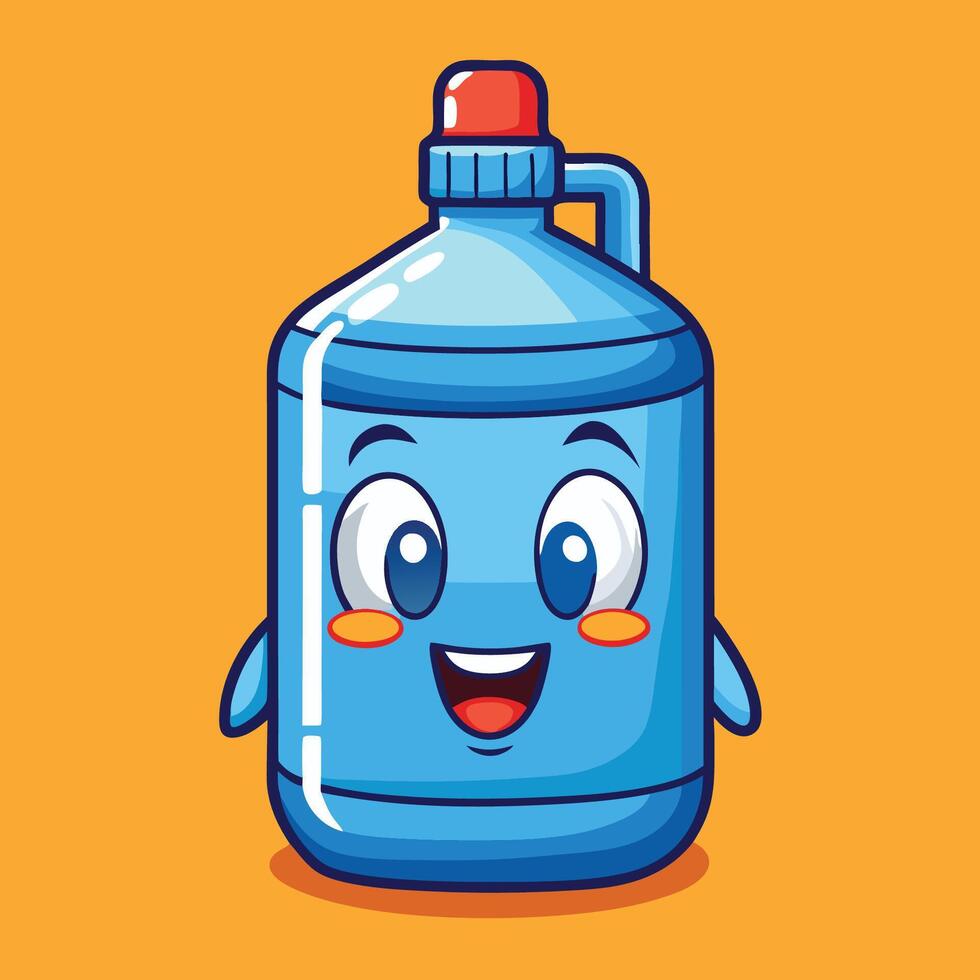 Cartoon Icon of a Gallon of Water with Droplets vector