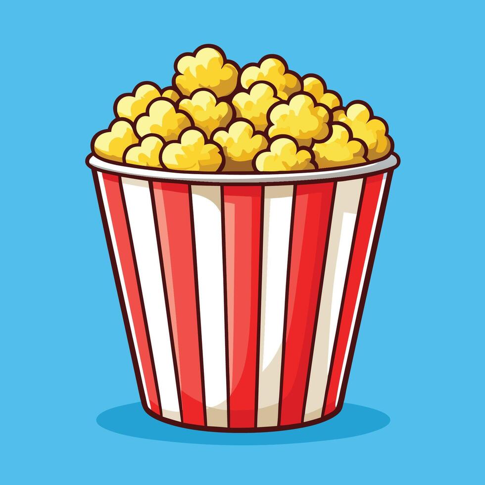 Animated Cartoon Icon of Floating Popcorn in a Joyful Pose vector