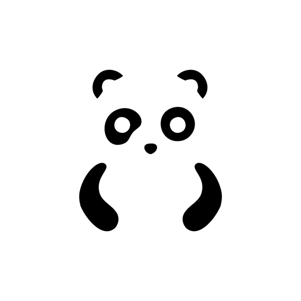 Panda baby flat icon background logo design isolated vector