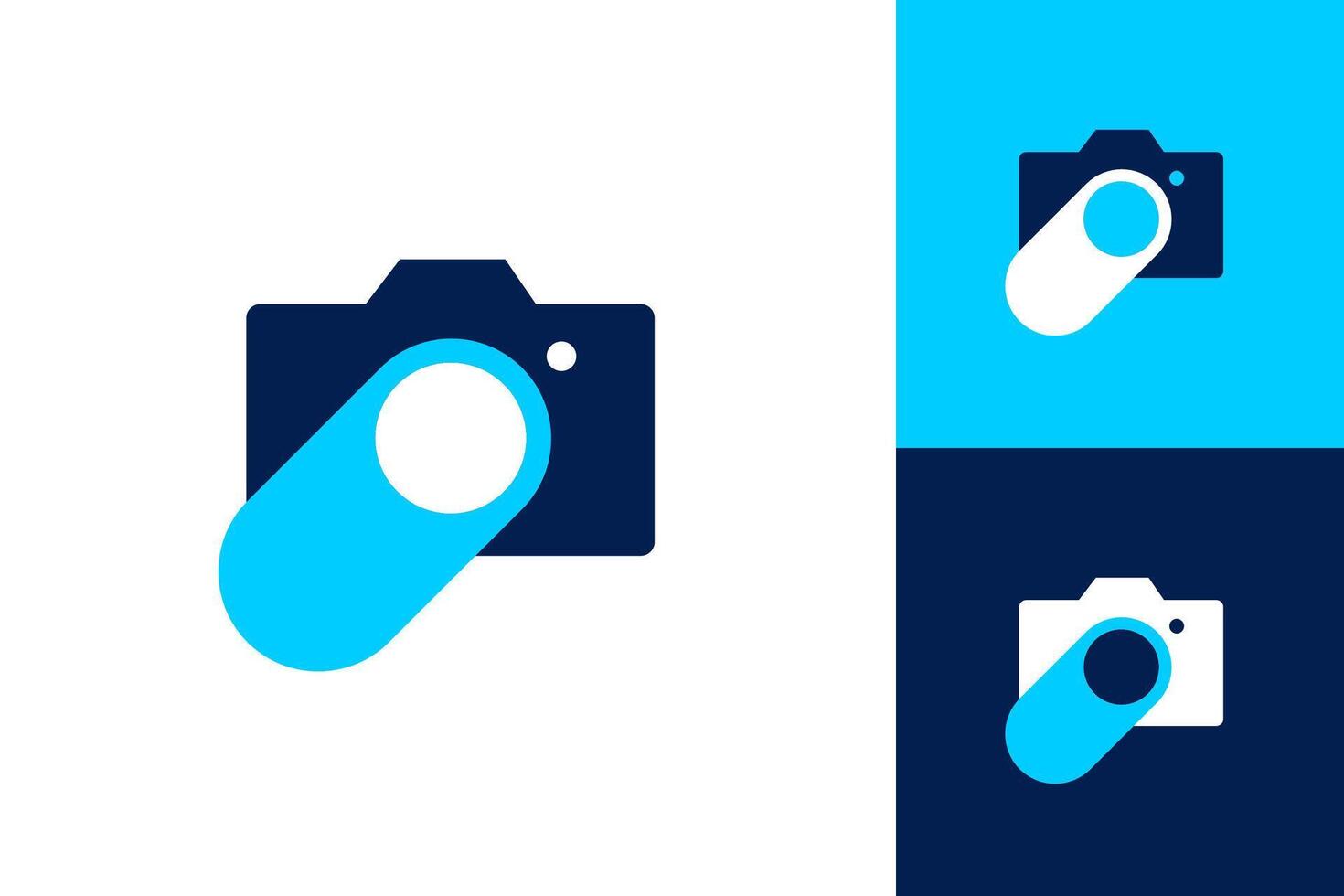 Camera lens icon photography logo abstract design business vector