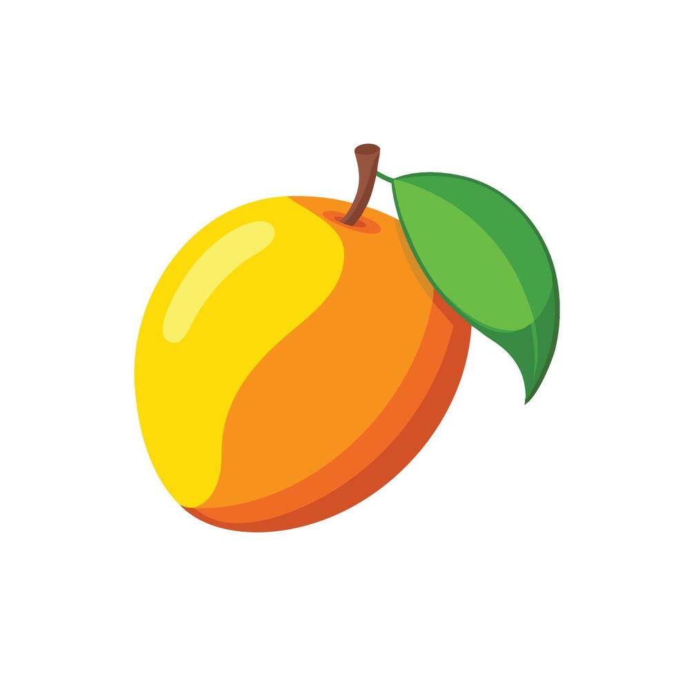 Mango fruit isolated flat illustration on white background vector