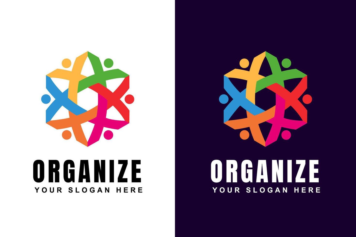 People and Unity Logo Illustration. Collaborative, Teamwork, Together.Print vector