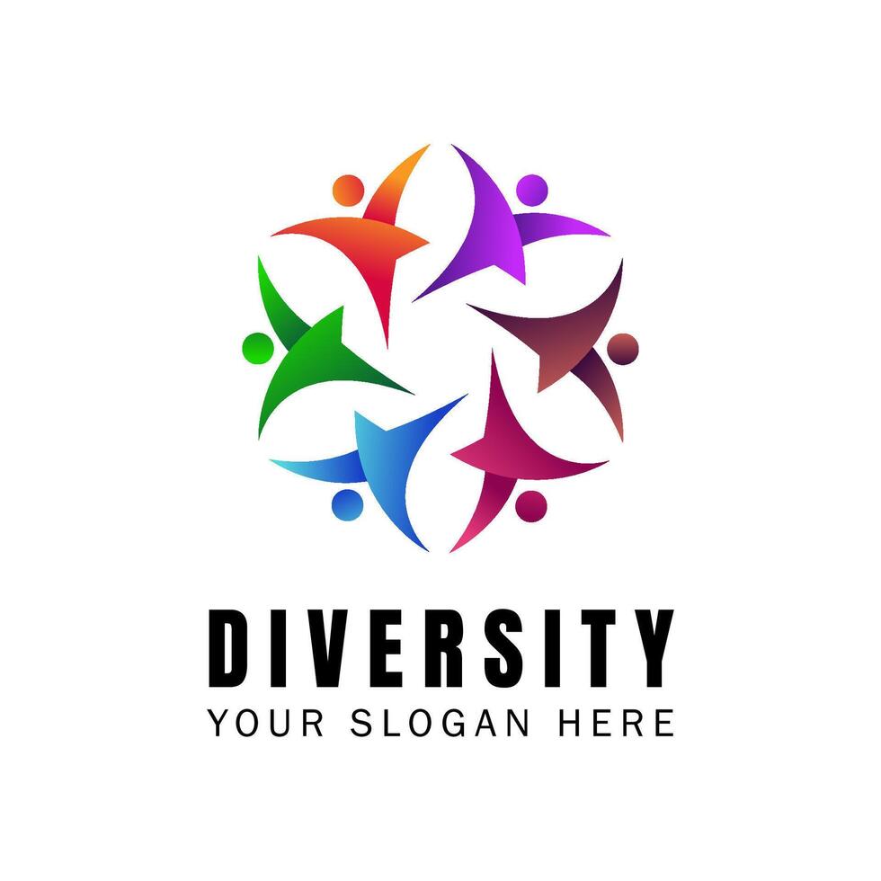 People and Unity Logo Illustration. Collaborative, Teamwork, Together. vector