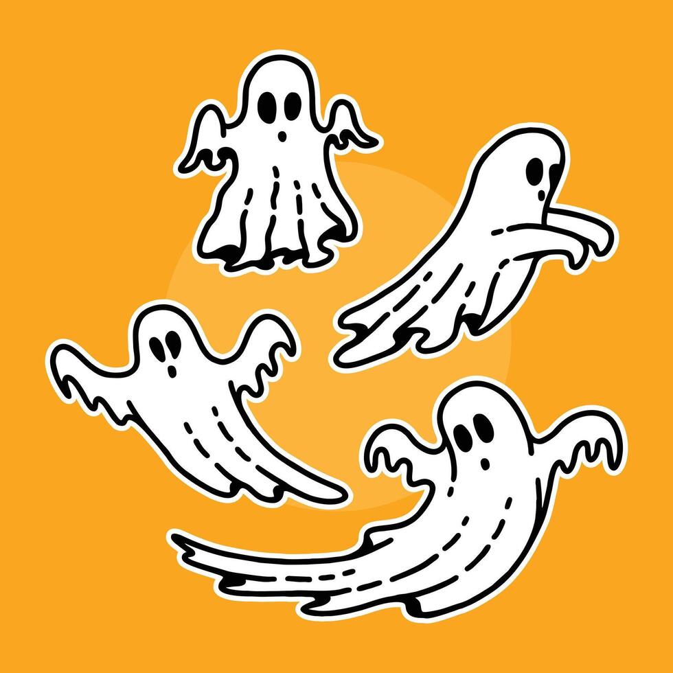 Halloween Creepy Flying Ghost vector