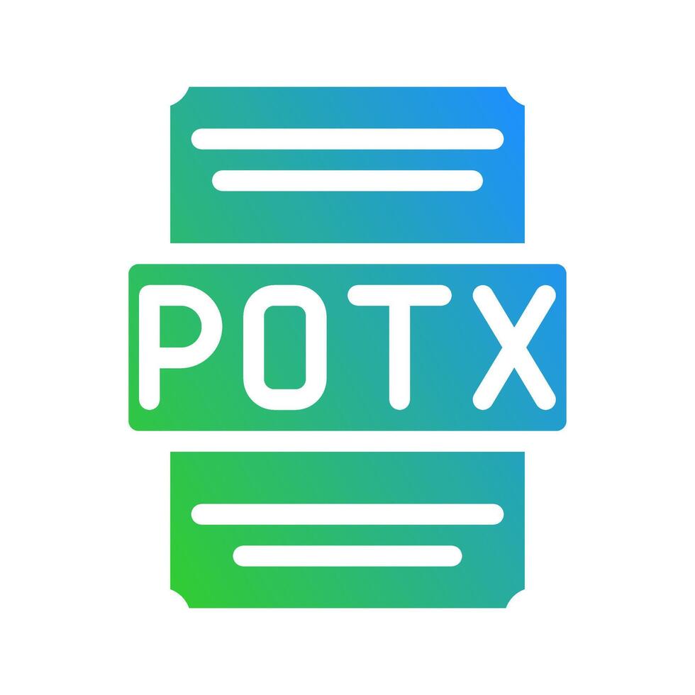 Potx contemporary design with gradient elements for spreadsheet document files. vector