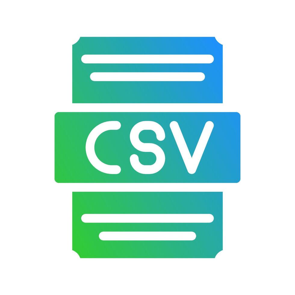 Csv spreadsheet icon with modern color gradient fill. Suitable for website, UI and mobile app. vector