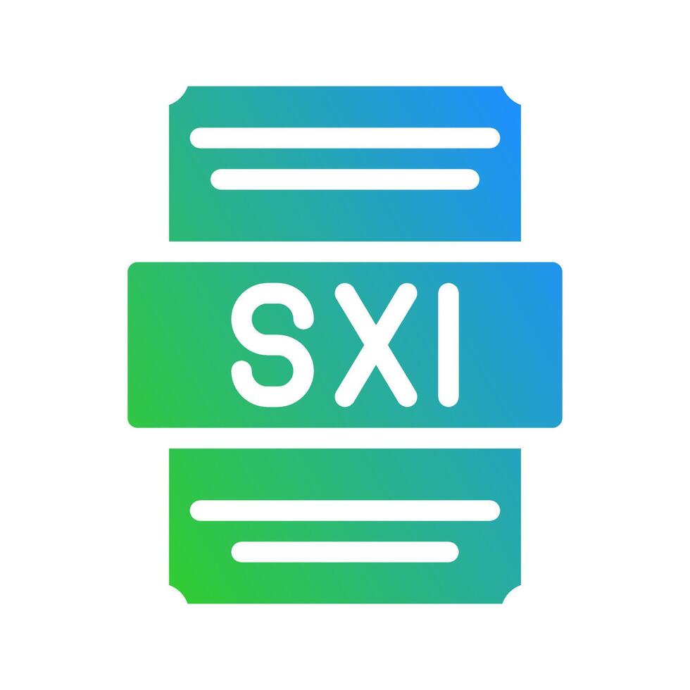 Sxi modern icon with gradient color transition for spreadsheet document files. vector