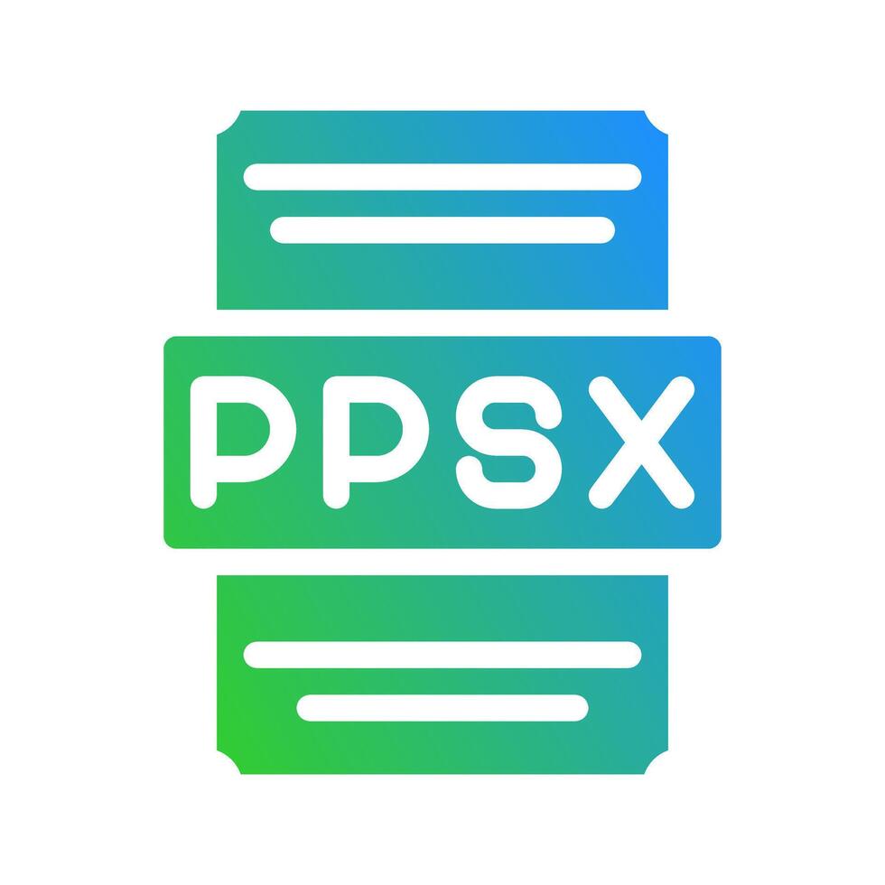 Ppsx spreadsheet document symbol with stylish gradient color effect vector