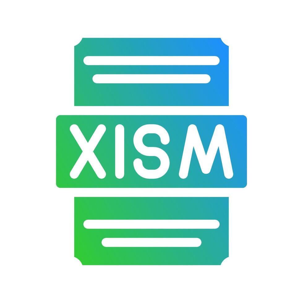 Xlsm minimalist symbol with gradient elements for spreadsheet document files. vector