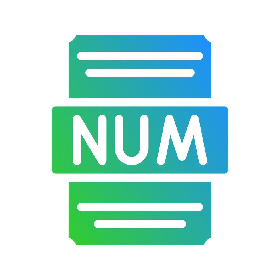 Number spreadsheet document file icon with dynamic gradation effect. Suitable for website, UI and mobile app. vector
