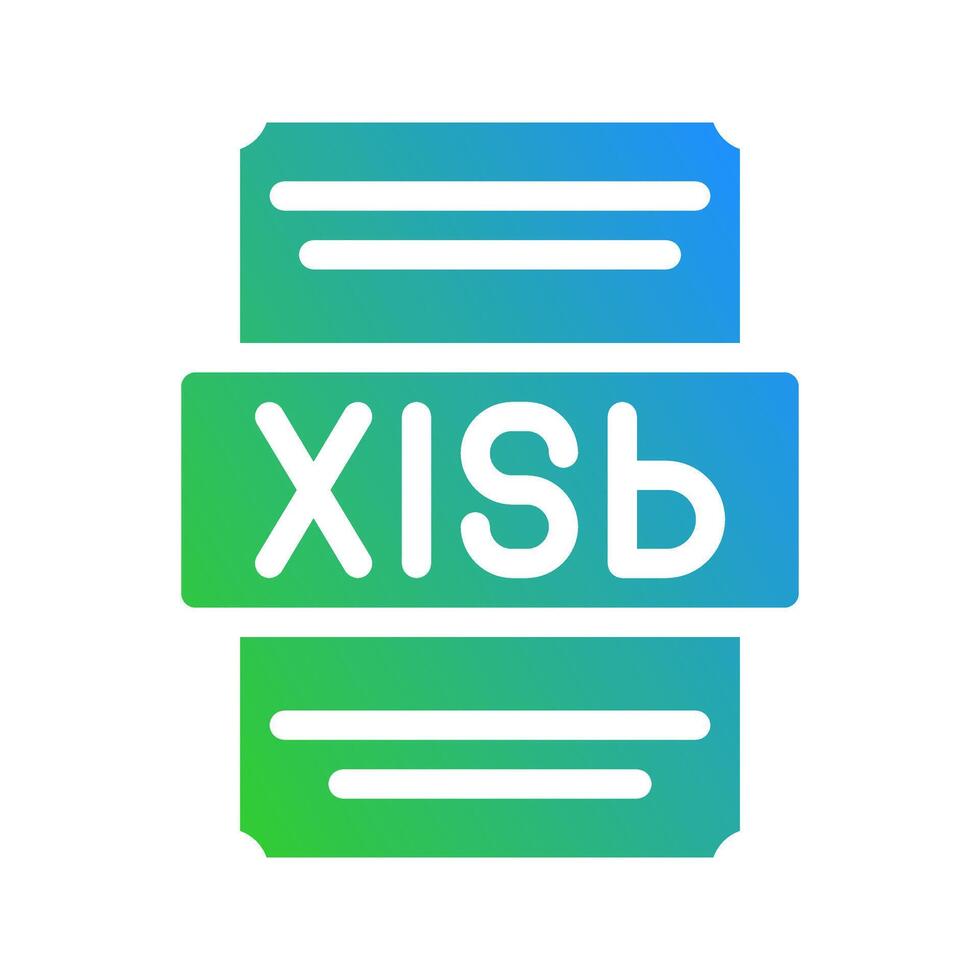 Xlsb modern icons with gradient fills for various types of spreadsheet files. vector