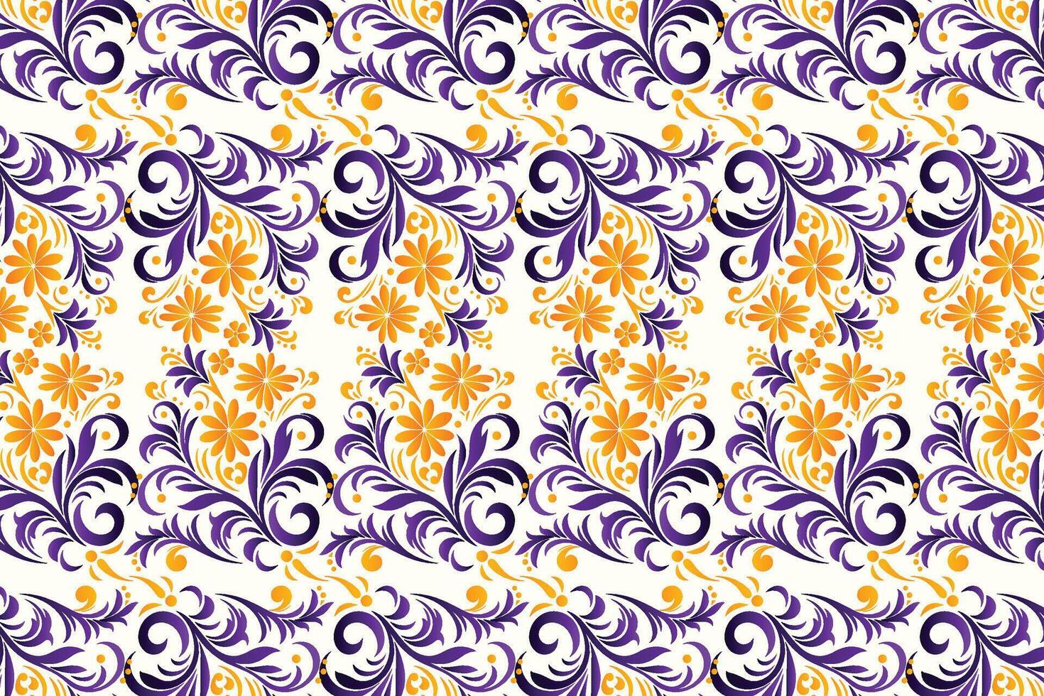 Seamless Floral Pattern with Botanical and Ornamental Motifs for Fashion and Textile Designs Featuring Elegant Flower Prints, Decorative Elements, and Modern Patterns vector
