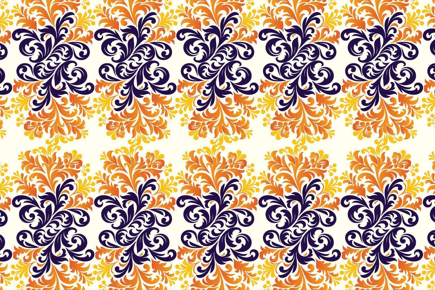 seamless floral pattern featuring botanical and arabesque motifs, elegant flowers, and decorative elements for fashion textiles, home furnishings, and creative design applications vector