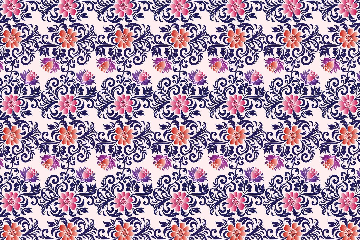 seamless pattern with floral motifs, botanical elements, and ornamental designs for fashion textiles, creative projects, and modern fabric applications vector