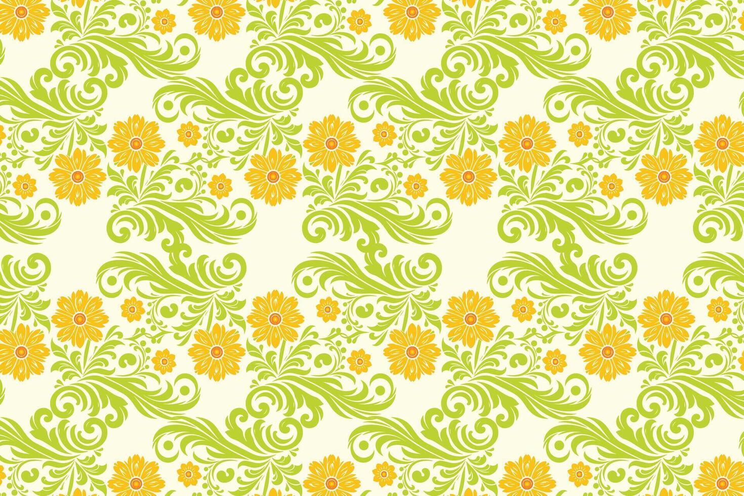 Seamless Floral Pattern with Botanical Motifs and Ornamental Designs for Textile and Fashion Projects Featuring Elegant Flower Prints and Decorative Pattern Elements for Creative Use vector