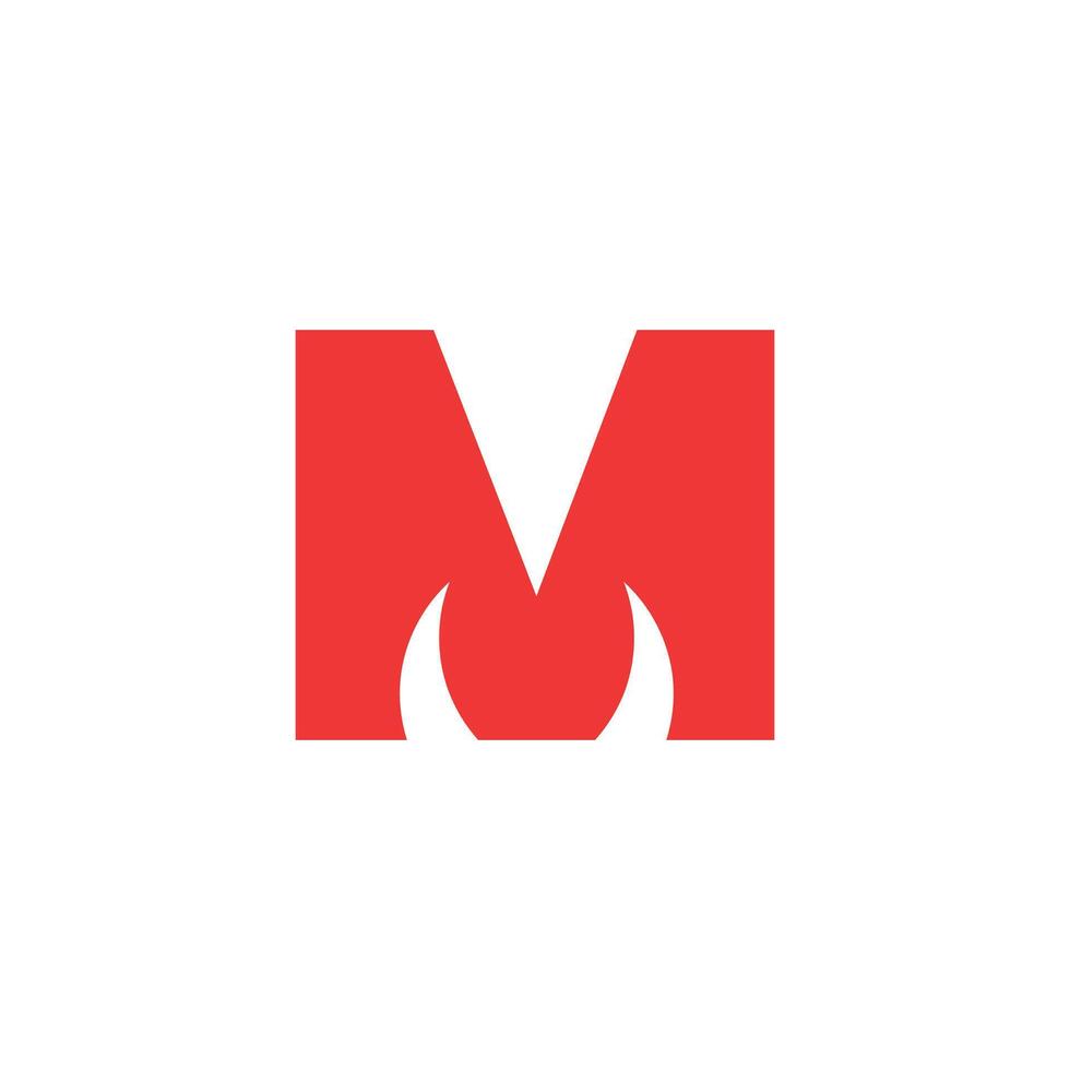 Logo letter M horn demon unique design vector