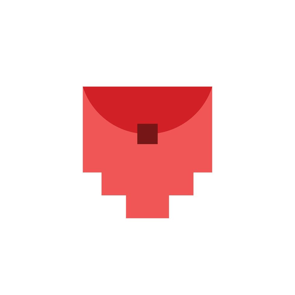 Logo love bag pixel pink unique design vector