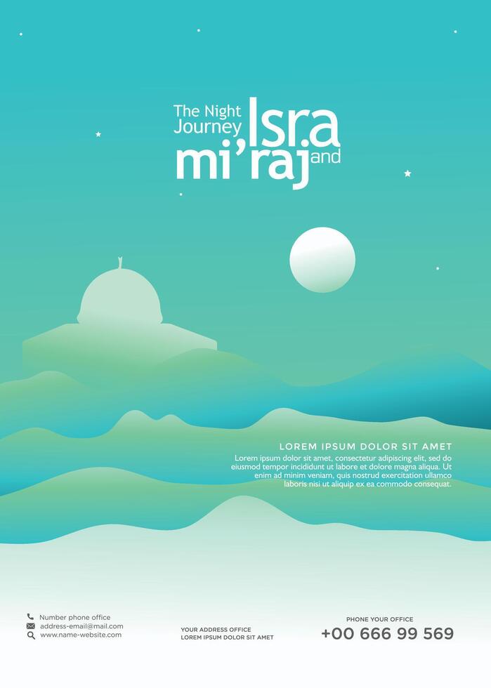 Design poster of The Divine Journey Isra' and Mi'raj vector