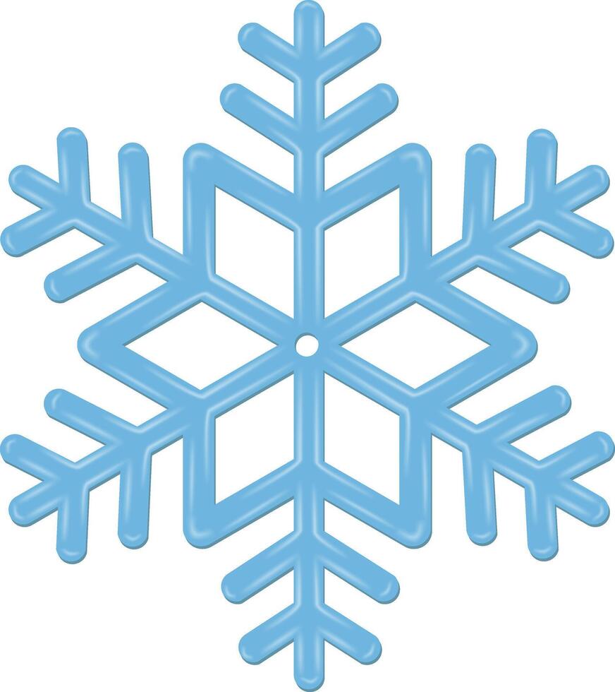 Set of festive 3d render Christmas decorations with Snowflakes. vector