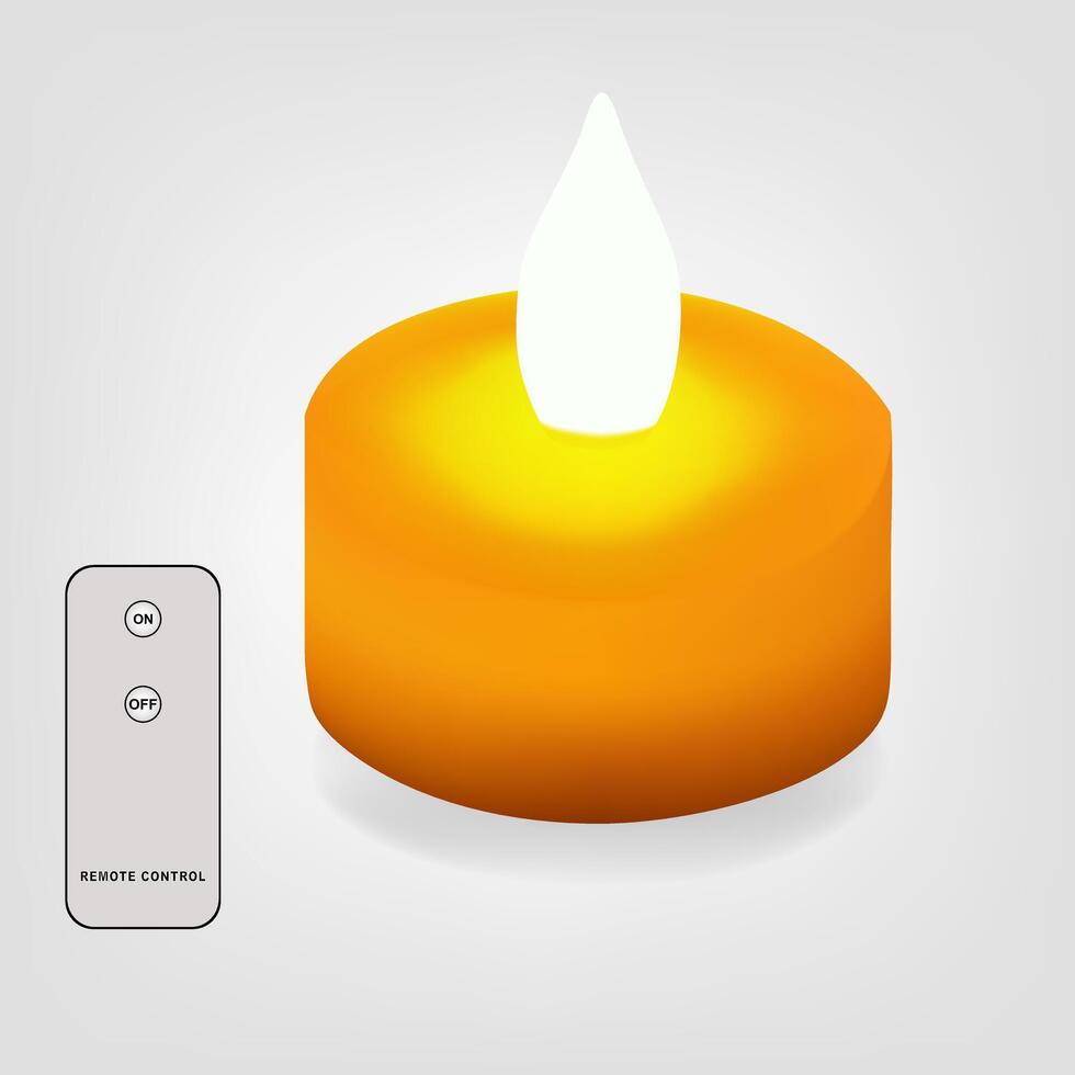 Modern LED light bulb with remote control. Concept of a smart home and managing light with remote devices. vector