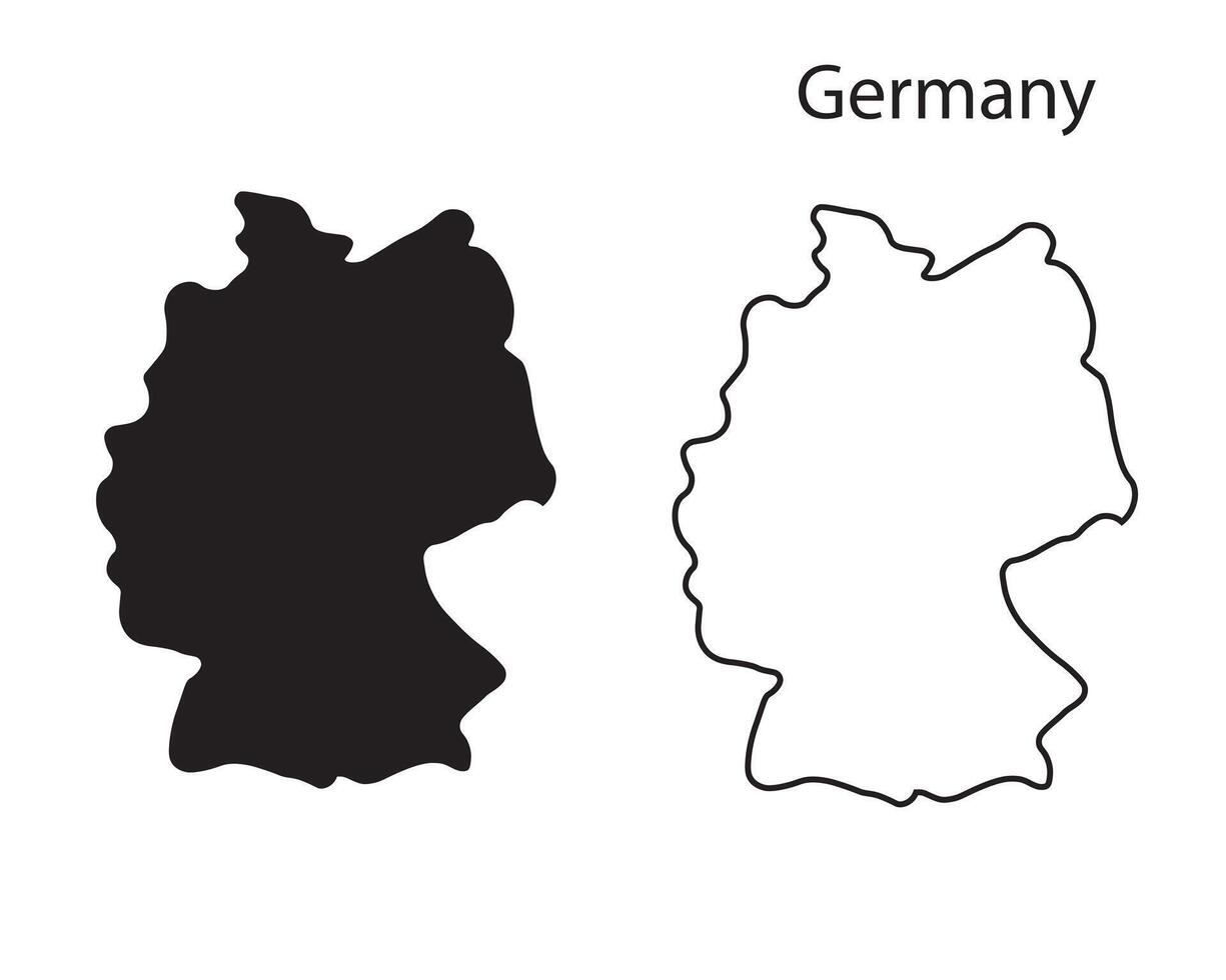 Germany map, Germany map silhouette vector