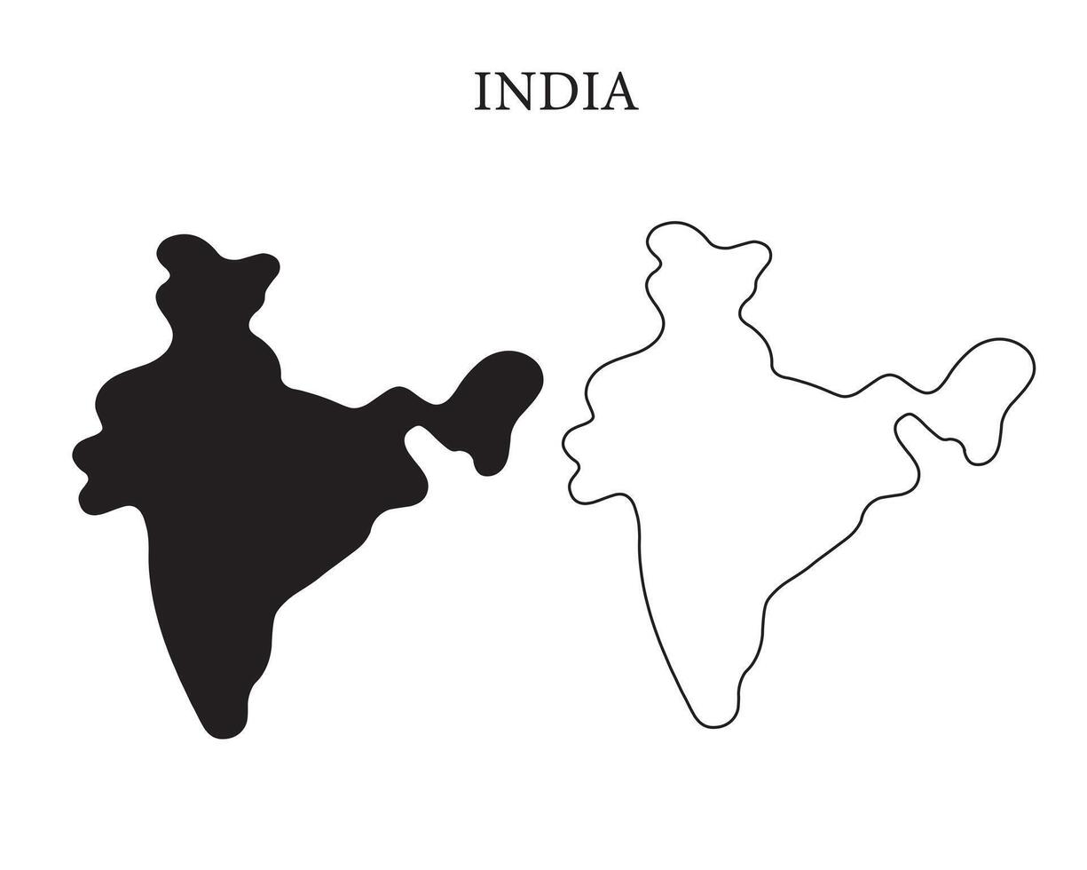 Indian map silhouette, Indian country map vector