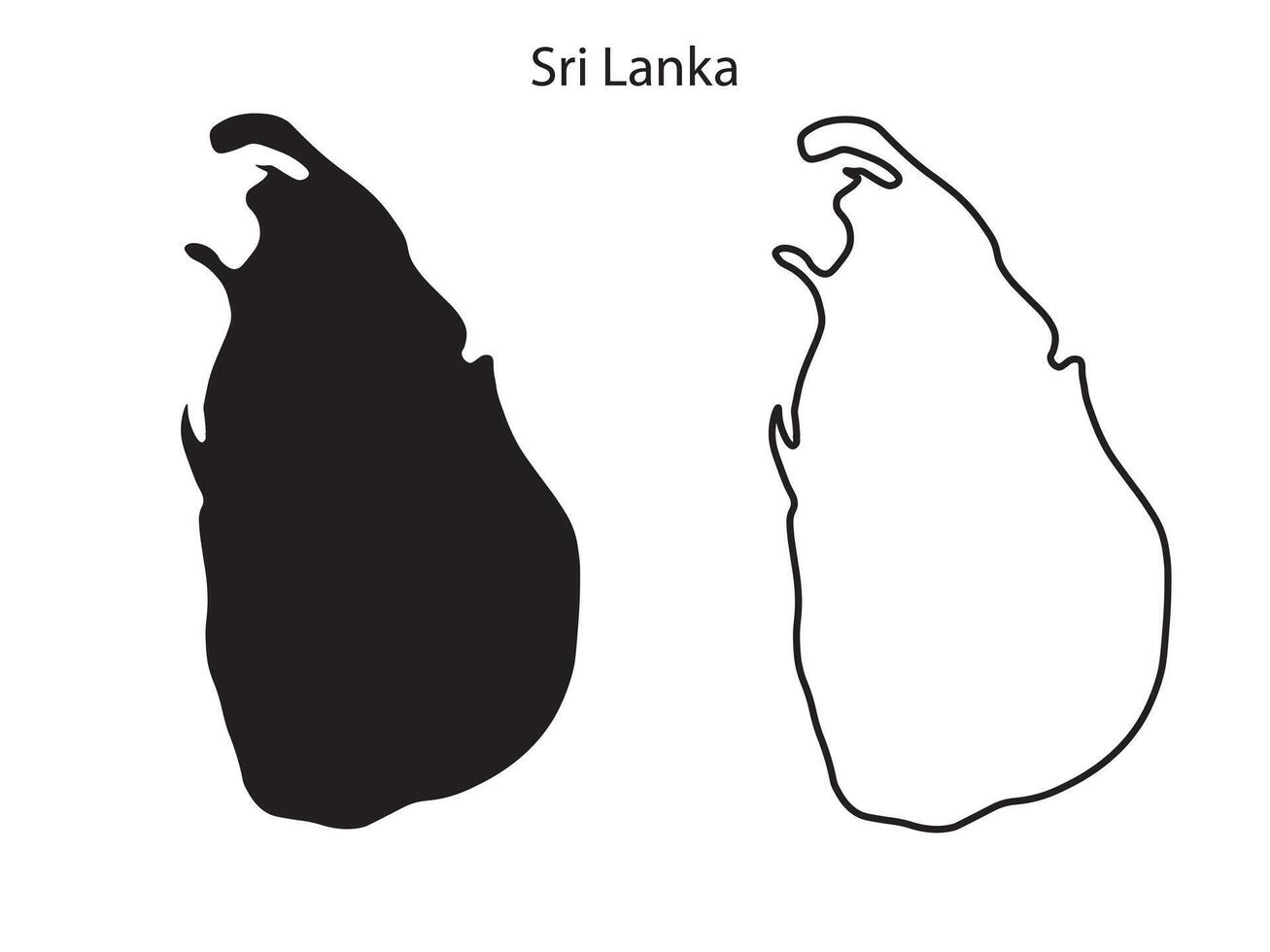Sri Lanka map silhouette, Sri Lanka map vector