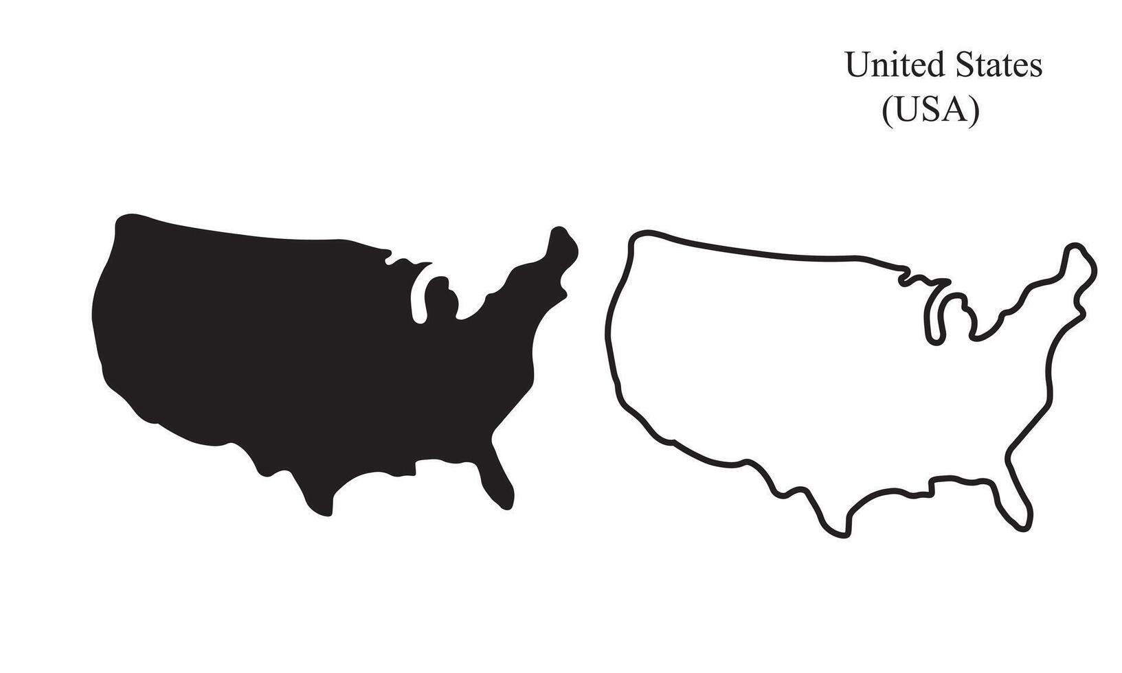 United state map, USA map silhouette vector