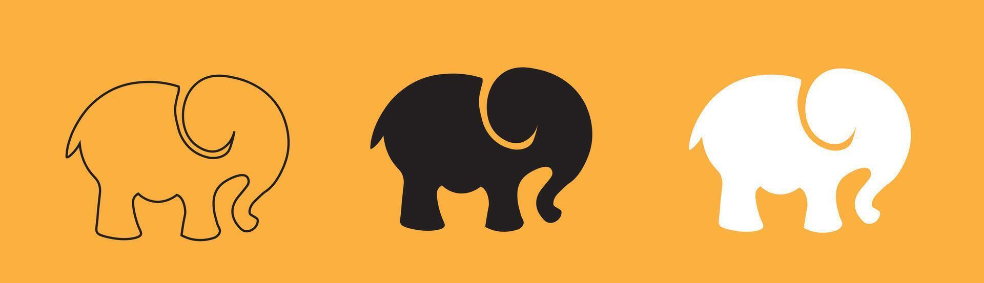 Elephant logo, short tail , round shape vector
