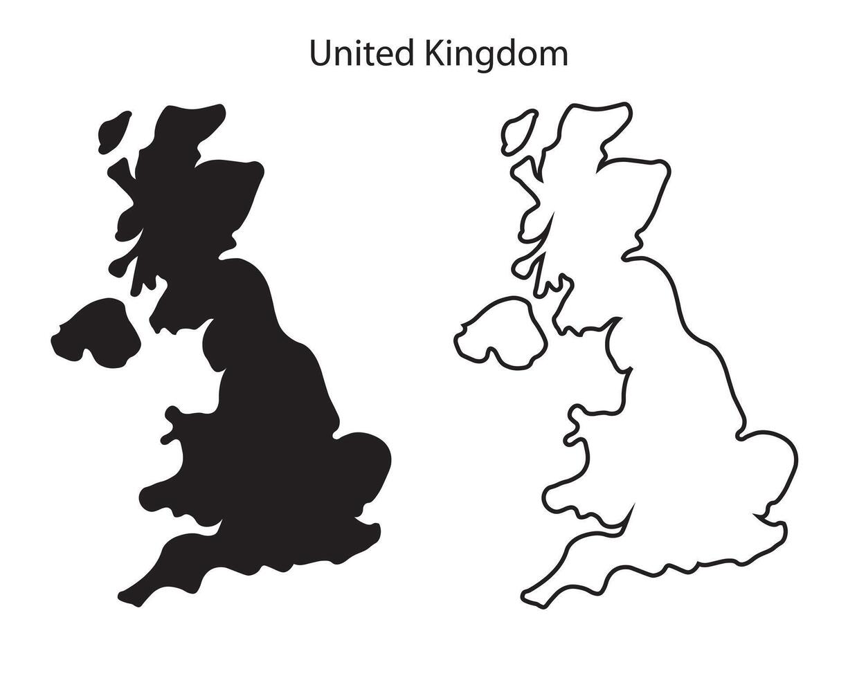 United Kingdom map silhouette, London, UK vector